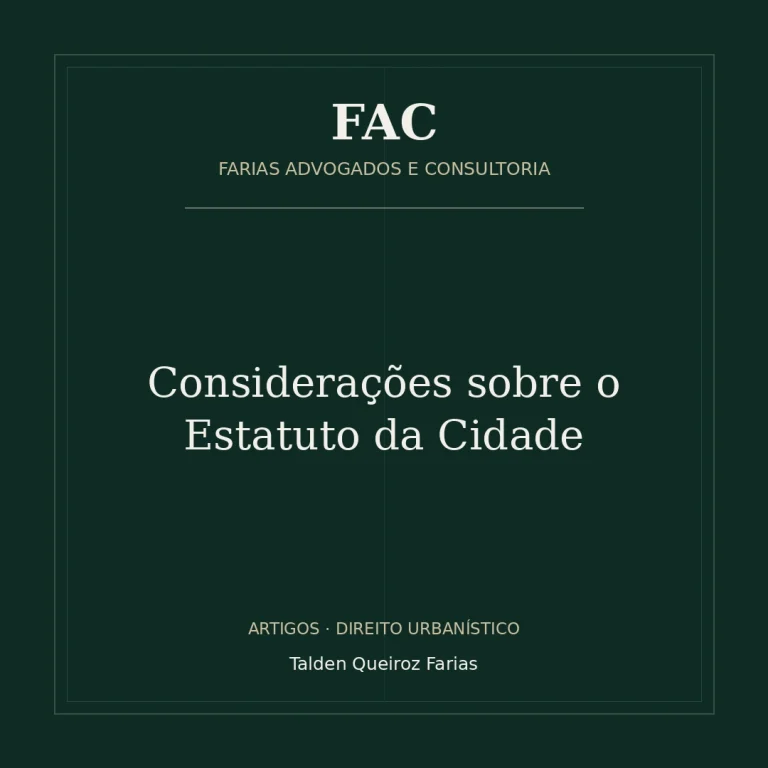Considerações sobre o Estatuto da Cidade