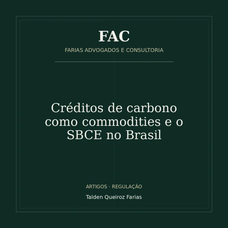 Créditos de carbono como commodities e o SBCE no Brasil