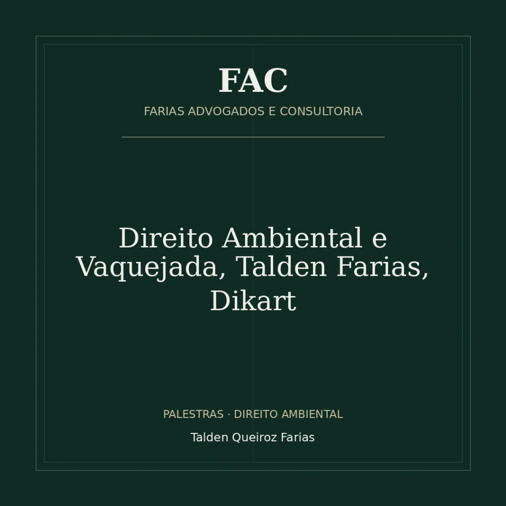 Direito Ambiental e Vaquejada, Talden Farias, Dikart