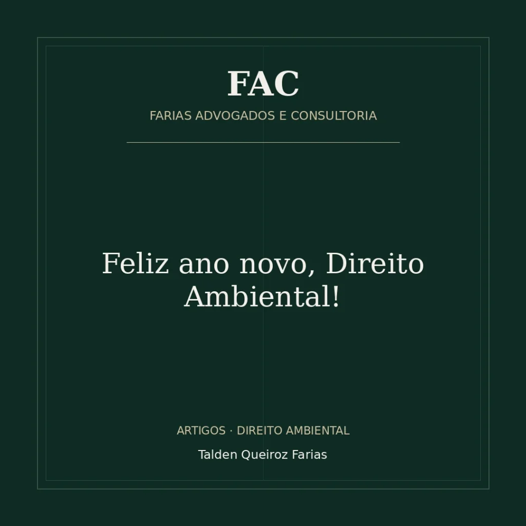 Feliz ano novo, Direito Ambiental!