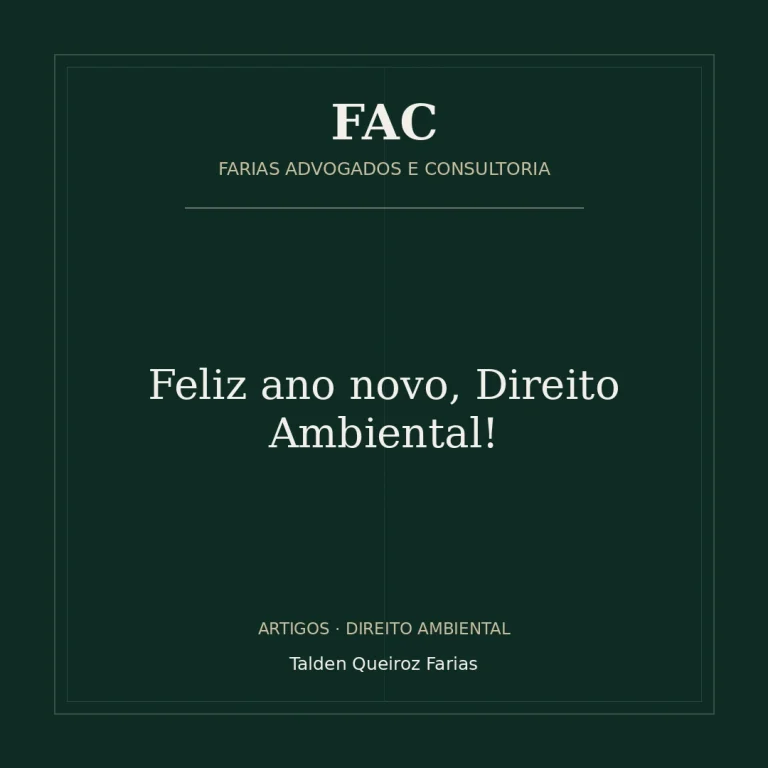 Feliz ano novo, Direito Ambiental!