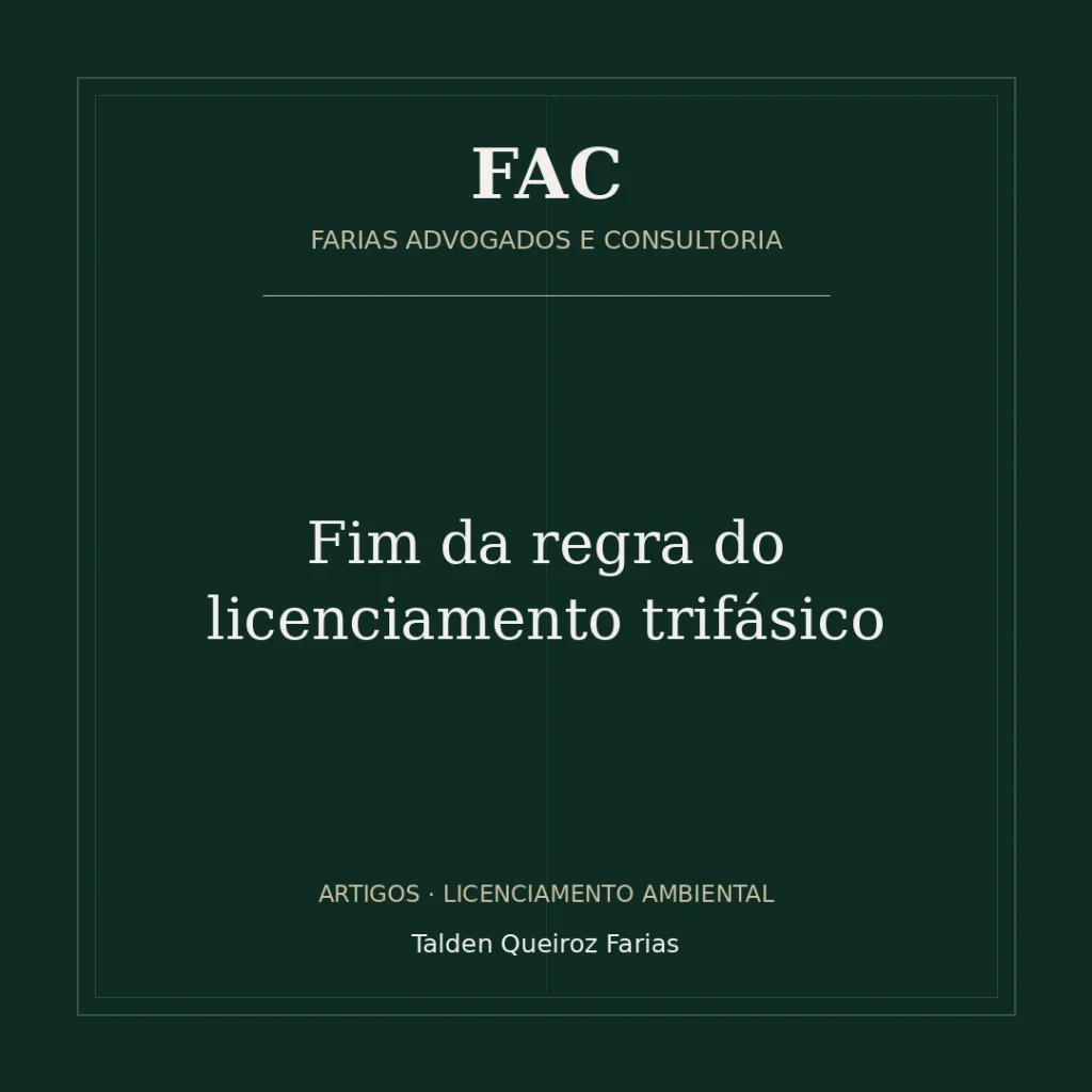 Fim da regra do licenciamento trifásico