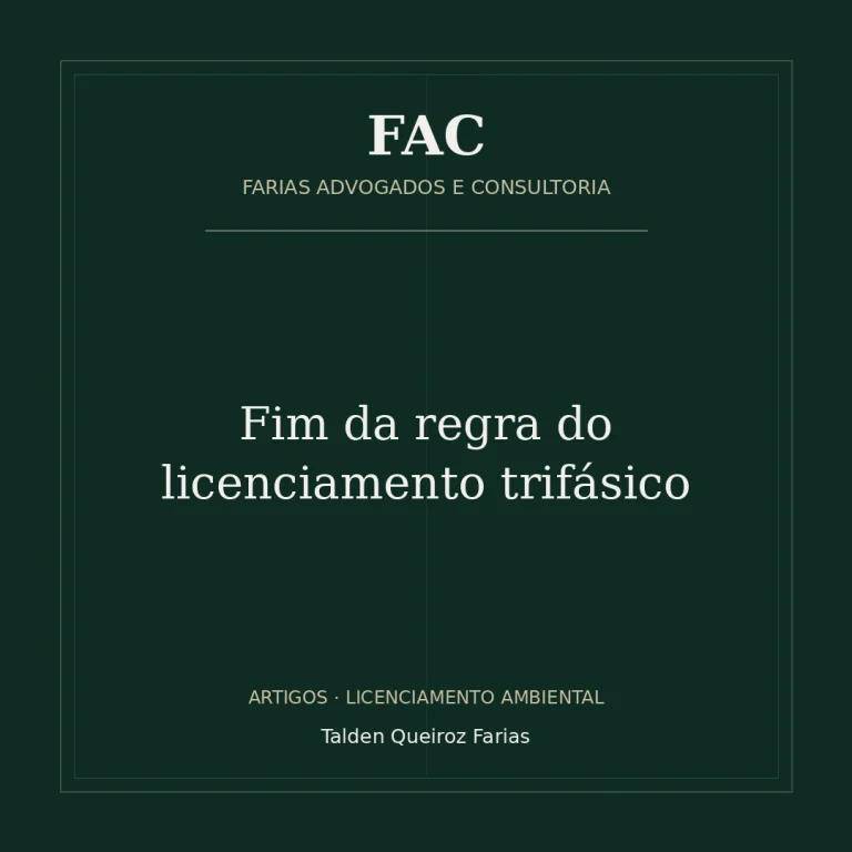 Fim da regra do licenciamento trifásico