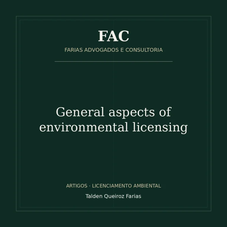 General aspects of environmental licensing