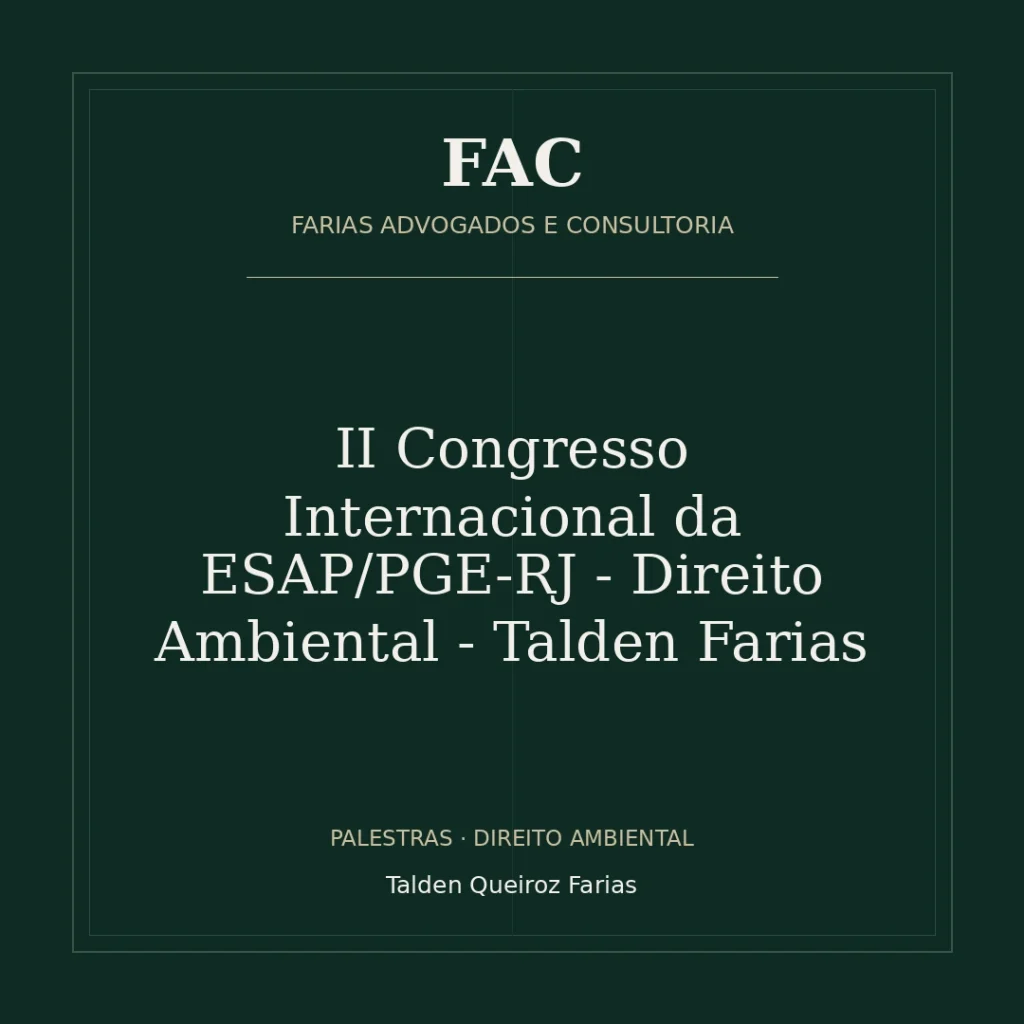 II Congresso Internacional da ESAP/PGE-RJ - Direito Ambiental - Talden Farias