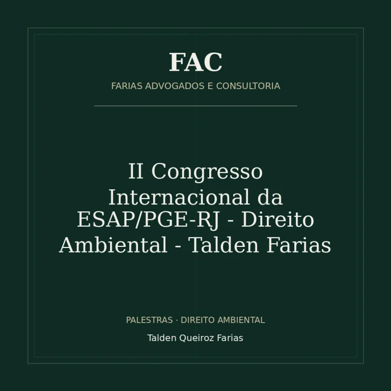 II Congresso Internacional da ESAP/PGE-RJ - Direito Ambiental - Talden Farias