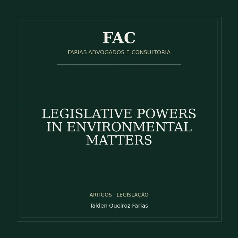 LEGISLATIVE POWERS IN ENVIRONMENTAL MATTERS