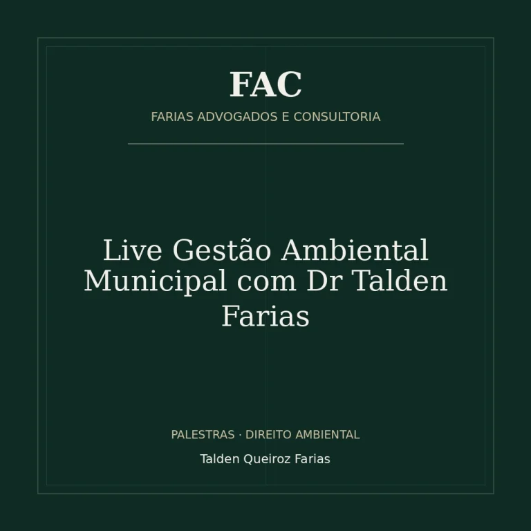 Live Gestão Ambiental Municipal com Dr Talden Farias