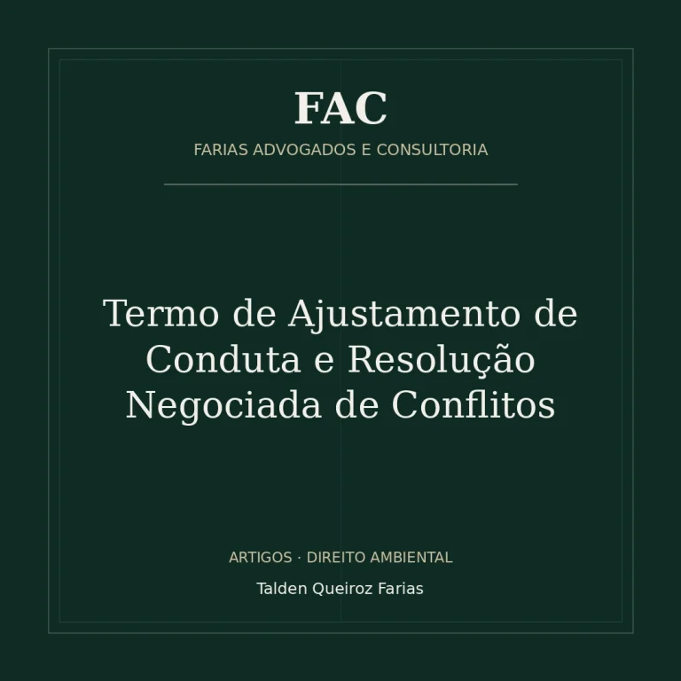 Termo de Ajustamento de Conduta e Resolução Negociada de Conflitos
