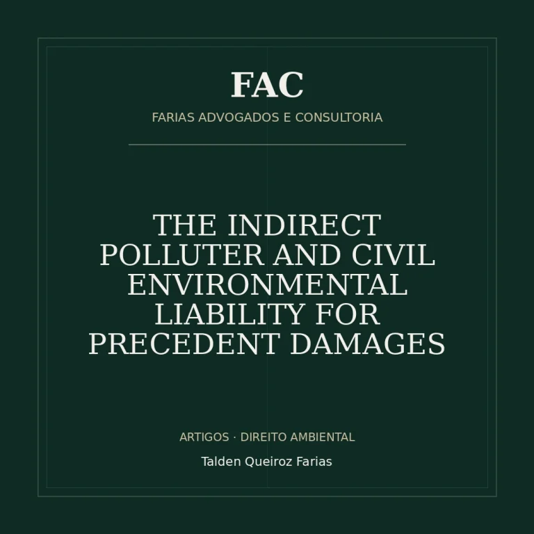 THE INDIRECT POLLUTER AND CIVIL ENVIRONMENTAL LIABILITY FOR PRECEDENT DAMAGES